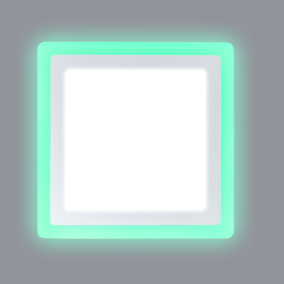 Ультратонкий квадратный светильник с зеленой матовой светодиодной подсветкой 6+3w